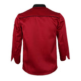 Maxbell Unisex Chef Jackets Waiter Suit Coat Long Sleeves Chef Uniforms L Red