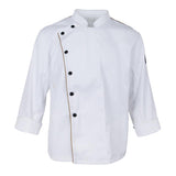 Unisex Chef Jacket Coat Long Sleeves Oblique Led Package Margin XL White