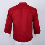 Maxbell Unisex Chef Jacket Coat Long Sleeves Oblique Led Package Margin 3XL Red