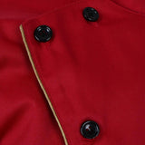Maxbell Unisex Chef Jacket Coat Long Sleeves Oblique Led Package Margin 3XL Red