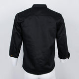 Maxbell Unisex Chef Jacket Coat Long Sleeves Oblique Led Package Margin XL Black