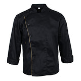 Maxbell Unisex Chef Jacket Coat Long Sleeves Oblique Led Package Margin XL Black