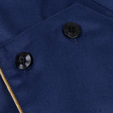 Maxbell Unisex Chef Jacket Coat Long Sleeves Oblique Led Package Margin L Blue