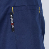 Maxbell Unisex Chef Jacket Coat Long Sleeves Oblique Led Package Margin L Blue