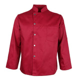 Chefs Jacket Catering Uniforms Unisex Long Sleeves Work Clothes 2XL Red