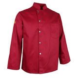 Maxbell Chefs Jacket Catering Uniforms Unisex Long Sleeves Work Clothes 3XL Red