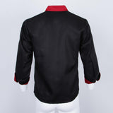 Men Women Long Sleeve Chef Apparel Chef Jacket Coat Cook Uniform Black M