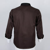 Maxbell Men Women Long Sleeve Chef Apparel Chef Jacket Coat Cook Uniform Coffee XL