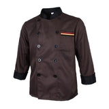 Maxbell Men Women Long Sleeve Chef Apparel Chef Jacket Coat Cook Uniform Coffee XL