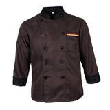 Maxbell Men Women Long Sleeve Chef Apparel Chef Jacket Coat Cook Uniform Coffee XL