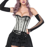 Women's Steampunk Gothic Overbust Waist Trainer Corset Bustier Skirt Set M