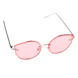 Women Vintage Cat Eye UV400 Sunglasses Eyewear Designer Silver-Pink