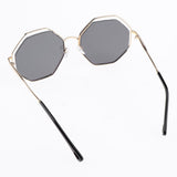 Vintage Anti-UV Mirrored Sunglasses Shades Metal Frame Glasses Eyewear Gray