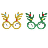 Glitter Christmas Elk Sunglasses Novelty Antler Glasses Party Eyewear Yellow