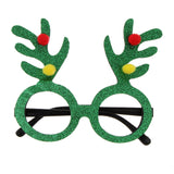 Glitter Christmas Elk Sunglasses Novelty Antler Glasses Party Eyewear Green