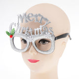 Glitter Merry Christmas Snowflake Sunglasses Novelty Glasses Party Eyewear Silver