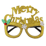 Glitter Merry Christmas Snowflake Sunglasses Novelty Glasses Party Eyewear Gold