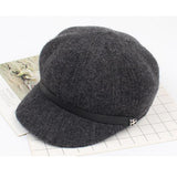 Womens Wool Blend Visor Hat Gatsby Hats Baker Caps Newsboy Cabbie Cap Gray