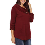 Women Plus Size Long Sleeve Hoodie Oversized Sweatshirt Casual Baggy S Wine Red