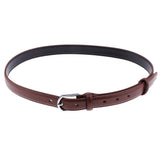 Women Solid Color PU Leather Pin Belt Buckle Waistband Jeans Belt Coffee