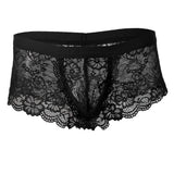Maxbell Sexy Men sheer Lace See Through Panties Briefs Underwear Lingerie Black