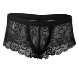 Maxbell Sexy Men sheer Lace See Through Panties Briefs Underwear Lingerie Black