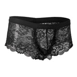 Maxbell Sexy Men sheer Lace See Through Panties Briefs Underwear Lingerie Black