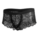 Maxbell Sexy Men sheer Lace See Through Panties Briefs Underwear Lingerie Black