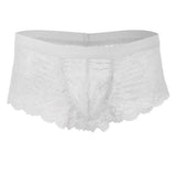 Maxbell Sexy Men sheer Lace See Through Panties Briefs Underwear Lingerie White