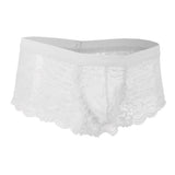 Maxbell Sexy Men sheer Lace See Through Panties Briefs Underwear Lingerie White
