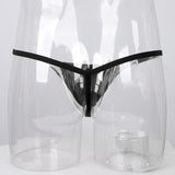 Maxbell Sexy Men's Solid Key Chain Buckles Pouch Thong Brief T-back Underwear Black