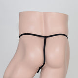 Maxbell Sexy Men's Solid Key Chain Buckles Pouch Thong Brief T-back Underwear Black