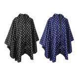 Women's Lightweight Waterproof Outdoor Raincoat Portable Poncho Black Dot
