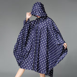 Maxbell Women's Lightweight Waterproof Outdoor Raincoat Portable Poncho Blue Dot