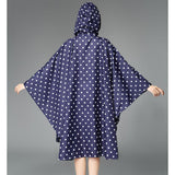 Maxbell Women's Lightweight Waterproof Outdoor Raincoat Portable Poncho Blue Dot
