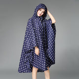 Maxbell Women's Lightweight Waterproof Outdoor Raincoat Portable Poncho Blue Dot
