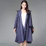 Maxbell Women's Lightweight Waterproof Outdoor Raincoat Portable Poncho Blue Dot