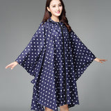 Maxbell Women's Lightweight Waterproof Outdoor Raincoat Portable Poncho Blue Dot