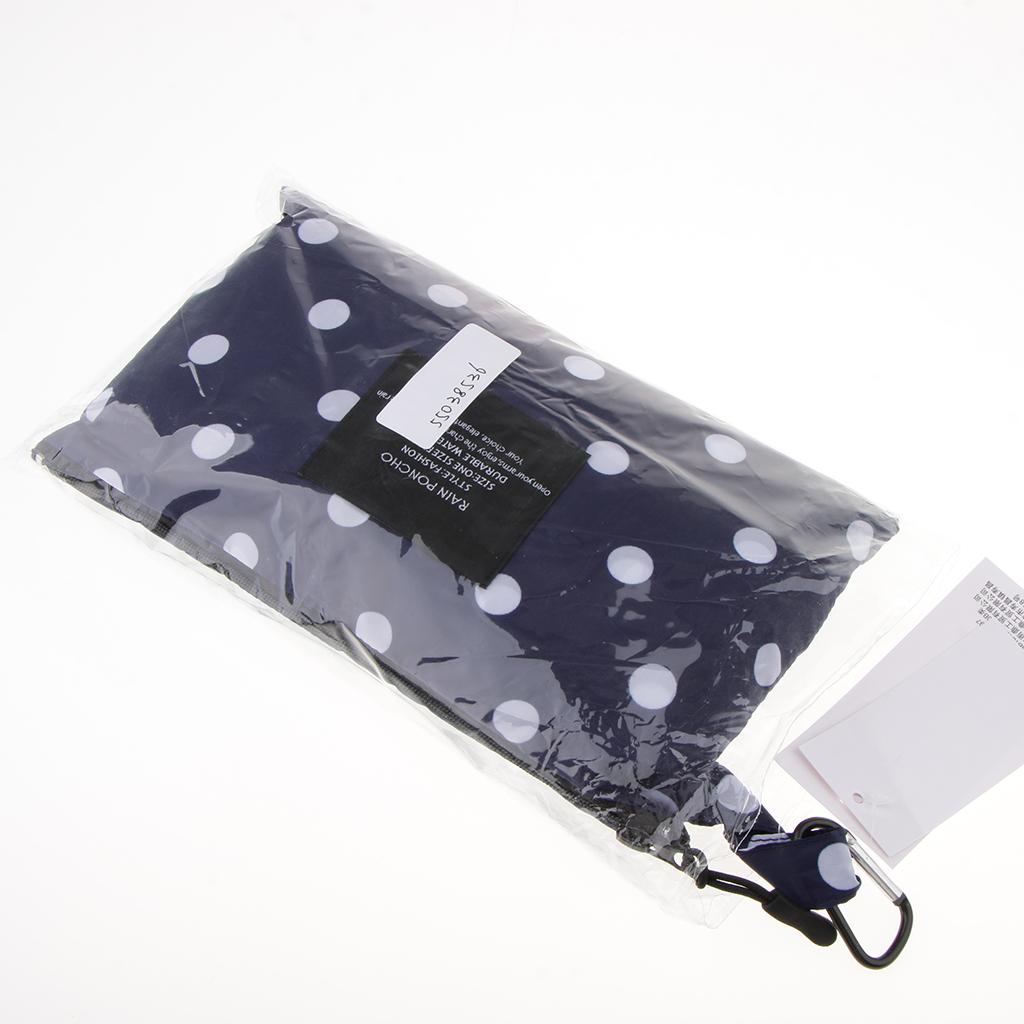 Maxbell Women's Lightweight Waterproof Outdoor Raincoat Portable Poncho Blue Dot
