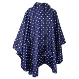 Maxbell Women's Lightweight Waterproof Outdoor Raincoat Portable Poncho Blue Dot