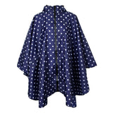 Maxbell Women's Lightweight Waterproof Outdoor Raincoat Portable Poncho Blue Dot