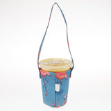 Women's Cute Water Bottle Tote Carrier Cover Bag Holder Drink Case Blue