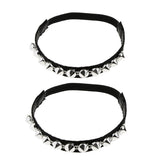 Maxbell Detachable Leather Rivet Shoe Straps for Loose High Heeled Shoes Silver