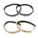 Maxbell Detachable Leather Rivet Shoe Straps for Loose High Heeled Shoes Silver
