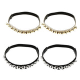 Maxbell Detachable Leather Rivet Shoe Straps for Loose High Heeled Shoes Silver