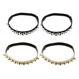 Maxbell Detachable Leather Rivet Shoe Straps for Loose High Heeled Shoes Silver