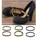 Maxbell Detachable Shoe Straps Band for Holding Loose High Heeled Shoes Decor Bronze