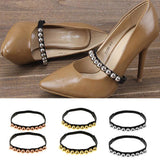 Maxbell Detachable Shoe Straps Band for Holding Loose High Heeled Shoes Decor Bronze