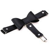 Maxbell Women's Bowknot PU Leather Adjustable Garter Belt Leg Sock Suspender Black
