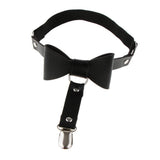 Maxbell Women's Bowknot PU Leather Adjustable Garter Belt Leg Sock Suspender Black